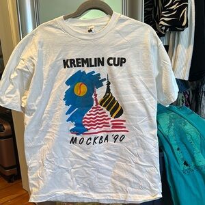 White 90’s T-Shirt with Kremlin Cup Design